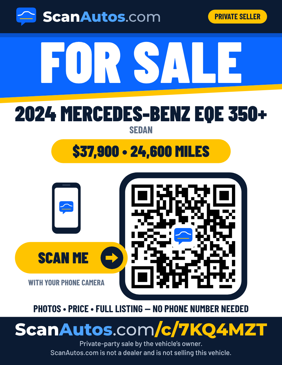Example ScanAutos print sheet sign, 8.5 by 11 inches